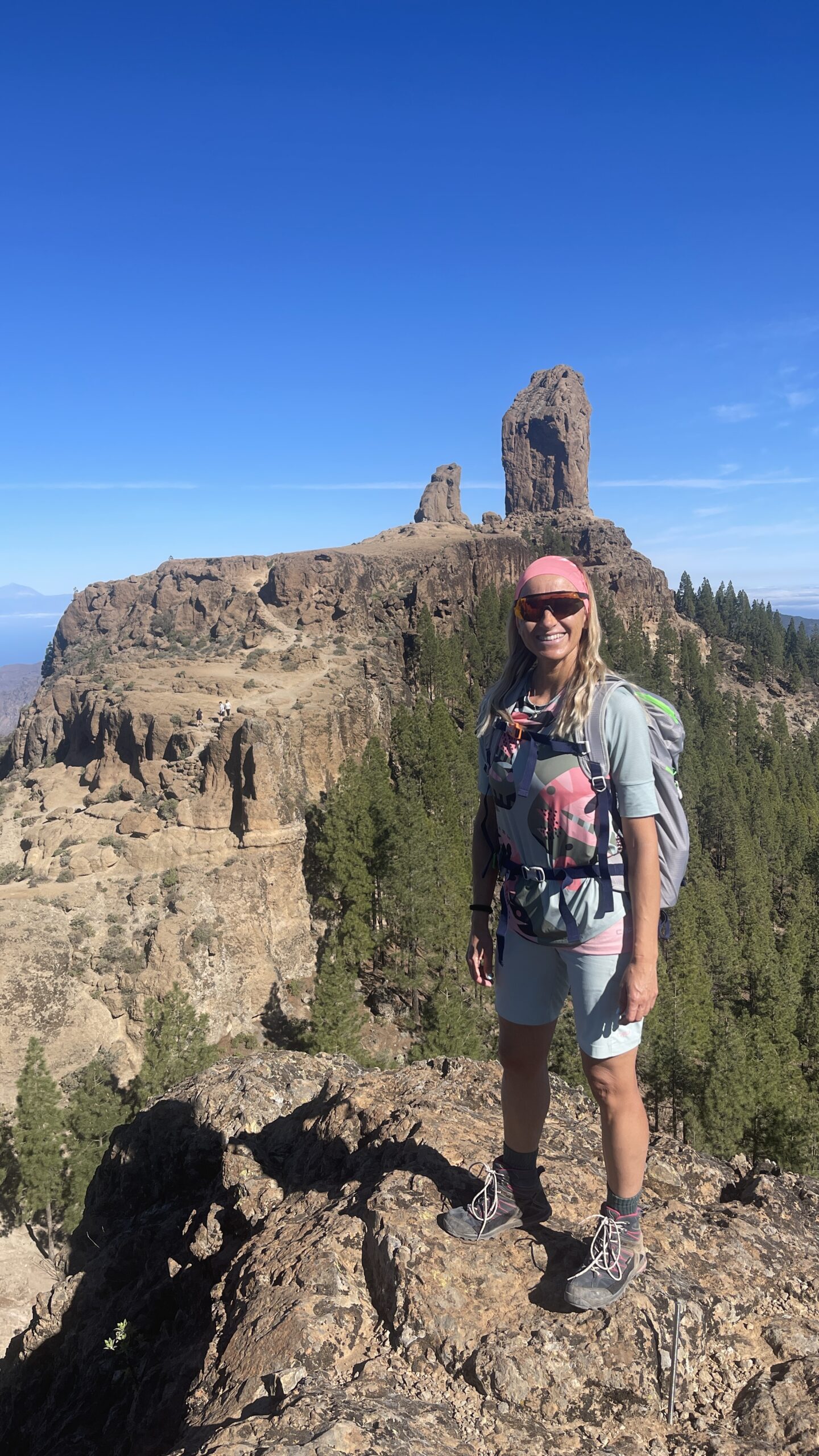 vista sul roque Nublo la gigante roccia simbolo di gran canaria alta quasi 90 metri